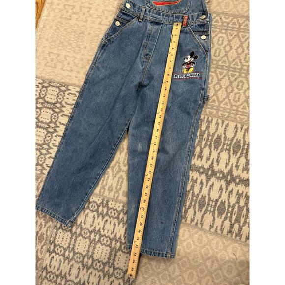 Vintage 90's Disney Mickey & Co Denim Bib Short Overalls Size 10 Unisex Classic - Picture 11 of 15